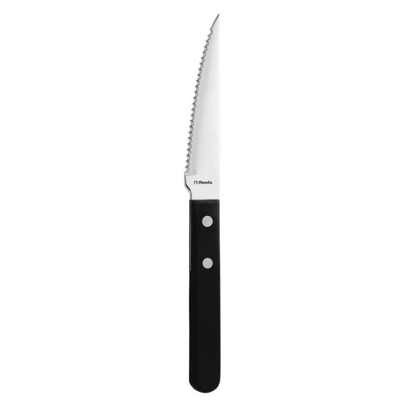 Steak Knife – Serrated Blade with Black Handle (Amefa)