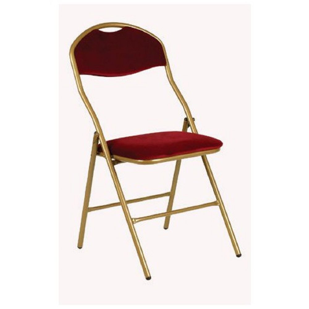 Vienna Chair – Red Velvet & Gold Metal Frame